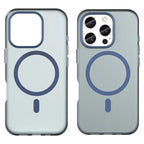iPhone 16 Pro Case Compatible with MagSafe TPU + PC Slim Matte Translucent Phone Cover - Dark Blue