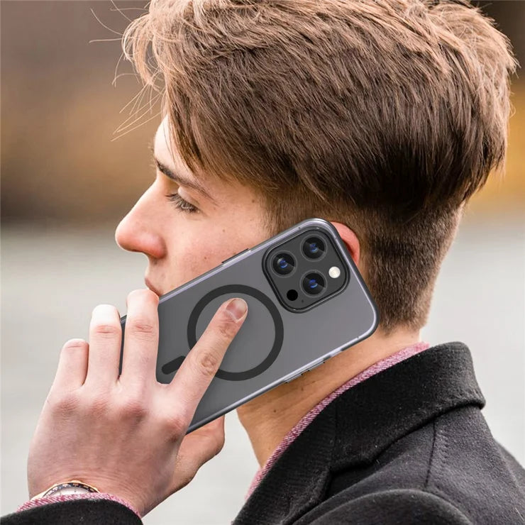 Magnetic Case for iPhone 14 Pro Max Compatible with MagSafe Translucent Matte Back Cover - Black