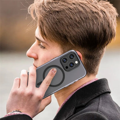 Magnetic Case for iPhone 14 Pro Max Compatible with MagSafe Translucent Matte Back Cover - Black