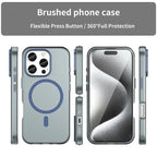 iPhone 16 Pro Case Compatible with MagSafe TPU + PC Slim Matte Translucent Phone Cover - Dark Blue