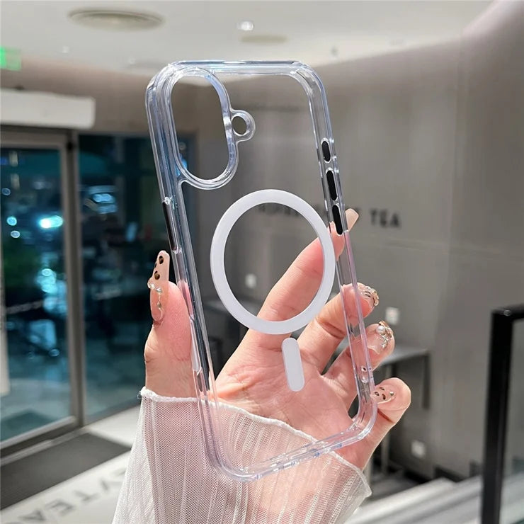 iPhone 17 Magnetic Clear Case PC +TPU Hybrid Phone Cover Compatible with MagSafe
