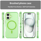 For iPhone 16 Case Compatible with MagSafe TPU + PC Slim Matte Translucent Phone Cover - Green