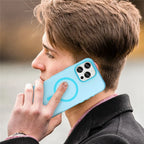 iPhone 16 Pro Max Case Compatible with MagSafe TPU + PC Slim Matte Translucent Phone Cover - Blue