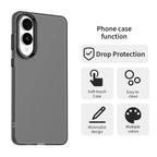 Samsung Galaxy S25 Edge Case PC + TPU + PET Matte Anti-Drop Phone Back Cover - Black