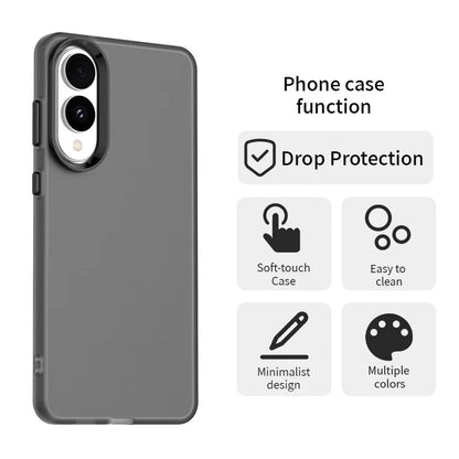 Samsung Galaxy S25 Edge Case PC + TPU + PET Matte Anti-Drop Phone Back Cover - Black