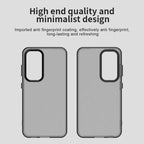 Samsung Galaxy S23+ Case PC+TPU+PET Matte Anti-Drop Phone Back Cover - Black