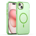 iPhone 15 Plus / 14 Plus Magnetic Case Translucent Matte Anti-Fingerprint Phone Cover - Fluorescent Green