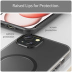 iPhone 15 Magnetic Case Matte Phone Cover Anti-Fingerprint Anti-Scratch - Black