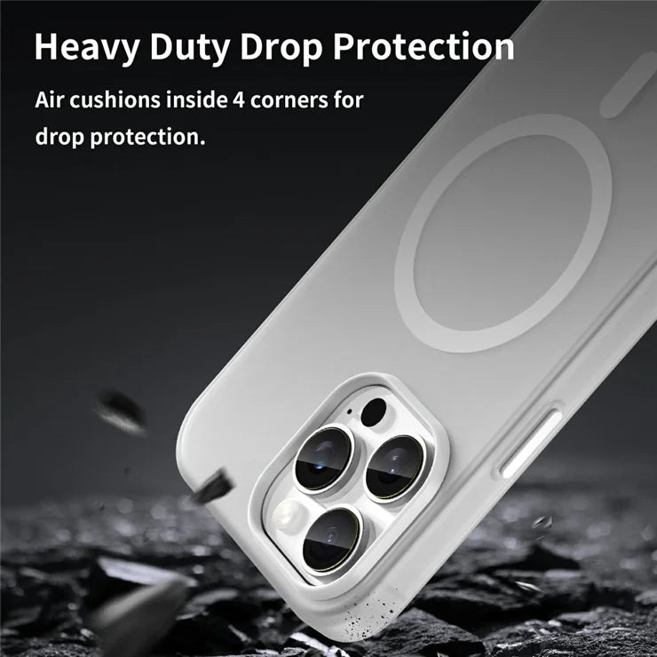 iPhone 16 Pro Max Case Compatible with MagSafe TPU + PC Slim Matte Translucent Phone Cover - White