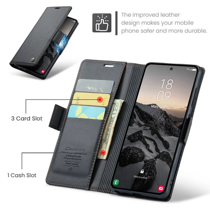 CASEME For Samsung Galaxy S26 Ultra Case  023 Series RFID Blocking Glossy Stand Phone Cover - Black