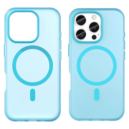For iPhone 16 Pro Case Compatible with MagSafe TPU + PC Slim Matte Translucent Phone Cover - Blue