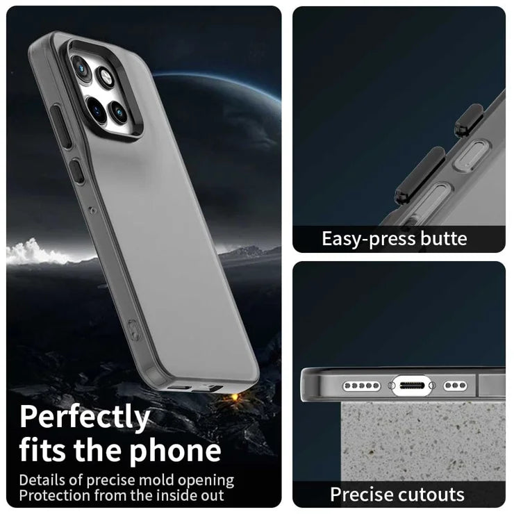 Matte Case For Motorola Edge 60 Neo 5G / 50 Neo 5G / S50 5G / ThinkPhone 25 5G PC+TPU+PET Anti-Drop Phone Back Cover - Black