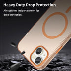 iPhone 15 Magnetic Case Matte Phone Cover Anti-Fingerprint Anti-Scratch - Orange