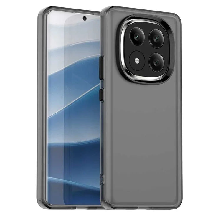Xiaomi Redmi Note 14 Pro+ 5G Case PC+TPU+PET Matte Anti-Drop Phone Back Cover - Black