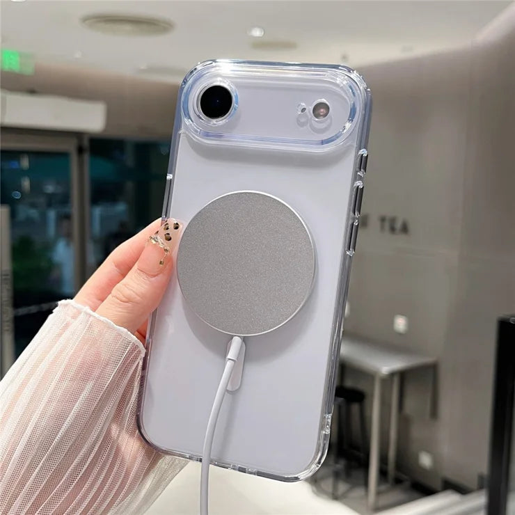 iPhone Air Magnetic Clear Case PC + TPU Hybrid Phone Cover Compatible with MagSafe