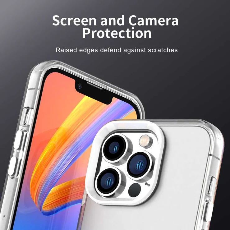 iPhone 13 Pro Max Case PC+TPU+PET Matte Anti-Drop Phone Back Cover - White