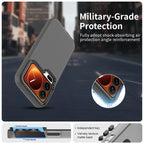 Xiaomi 17 Pro Max Case PC + TPU + PET Matte Anti-Drop Phone Back Cover - Black