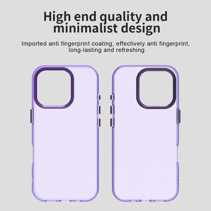 iPhone 16 Pro Case PC+TPU+PET Matte Anti-Drop Phone Back Cover - Purple