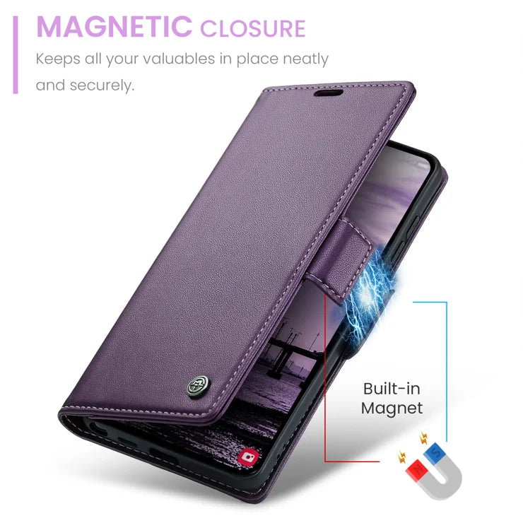 CASEME For Samsung Galaxy S26 Ultra Case 023 Series RFID Blocking Glossy Stand Phone Cover - Purple