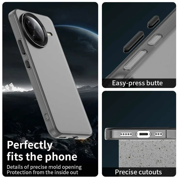 Xiaomi Poco F7 Ultra 5G / Redmi K80 Pro 5G Case PC+TPU+PET Matte Anti-Drop Phone Back Cover - Black