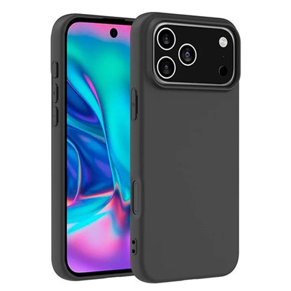For iPhone 17 Pro Case Soft Matte Back TPU Black Phone Cover , Large Cutout