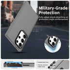 Samsung Galaxy S24 Ultra Case PC+TPU+PET Matte Anti-Drop Phone Back Cover - Black