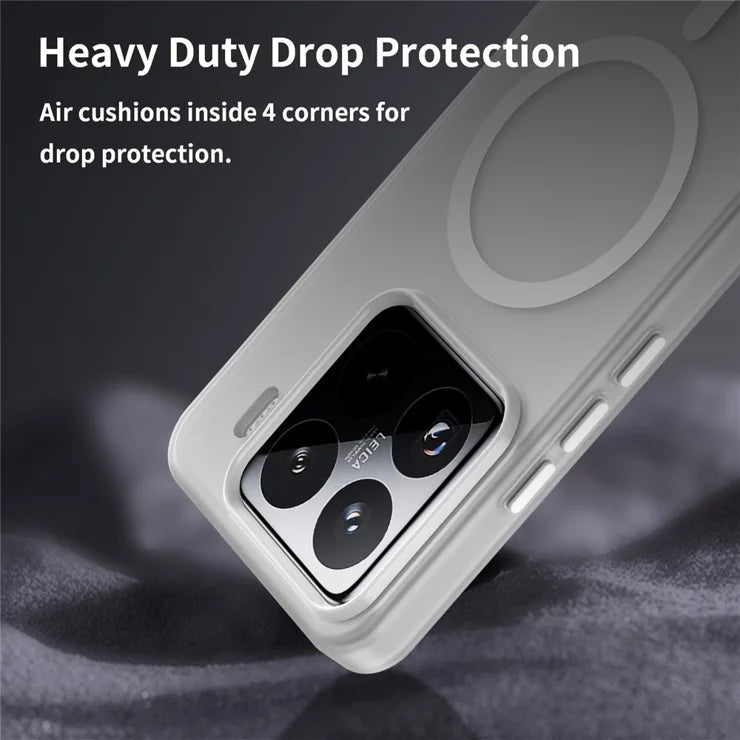 Xiaomi 15 Pro Magnetic Case TPU + PC Slim Matte Translucent Phone Cover - White