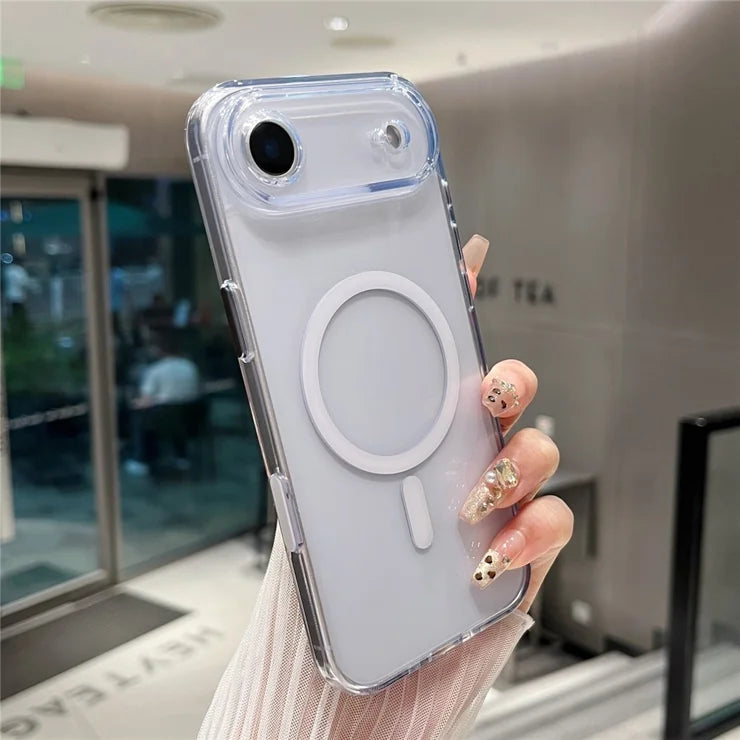 iPhone Air Magnetic Clear Case PC + TPU Hybrid Phone Cover Compatible with MagSafe