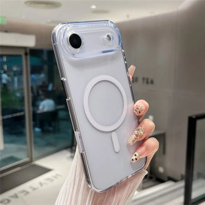 iPhone Air Magnetic Clear Case PC +TPU Hybrid Phone Cover Compatible with MagSafe