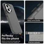 Honor 400 5G (Global) Case PC + TPU + PET Matte Anti-Drop Phone Back Cover - Black