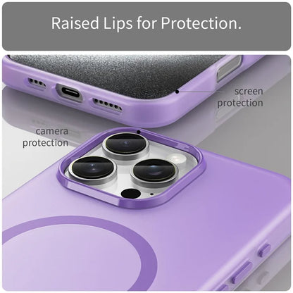 iPhone 16 Pro Max Case Compatible with MagSafe TPU + PC Slim Matte Translucent Phone Cover - Dark Purple