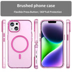 iPhone 14 Translucent Phone Case Matte Design Compatible with MagSafe Wireless Charging - Pink