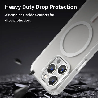 iPhone 14 Pro Translucent Matte Phone Case TPU + PC Anti-Scratch Cover - White