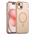 iPhone 15 Magnetic Case Matte Phone Cover Anti-Fingerprint Anti-Scratch - Orange