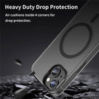 iPhone 14 Translucent Phone Case Matte Design Compatible with MagSafe Wireless Charging - Black