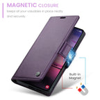 CASEME For Samsung Galaxy S26+ Case 023 Series RFID Blocking Glossy Stand Phone Cover - Purple