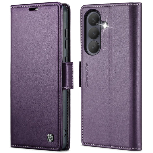 CASEME For Samsung Galaxy S26+ Case  023 Series RFID Blocking Glossy Stand Phone Cover - Purple