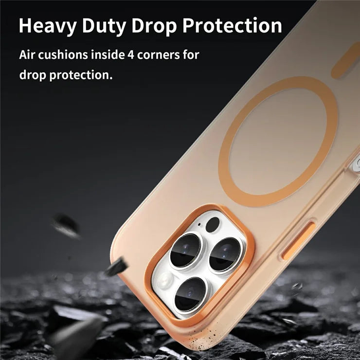iPhone 16 Pro Case Compatible with MagSafe TPU + PC Slim Matte Translucent Phone Cover - Orange