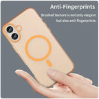 iPhone 16 Plus Case Compatible with MagSafe TPU + PC Slim Matte Translucent Phone Cover - Orange