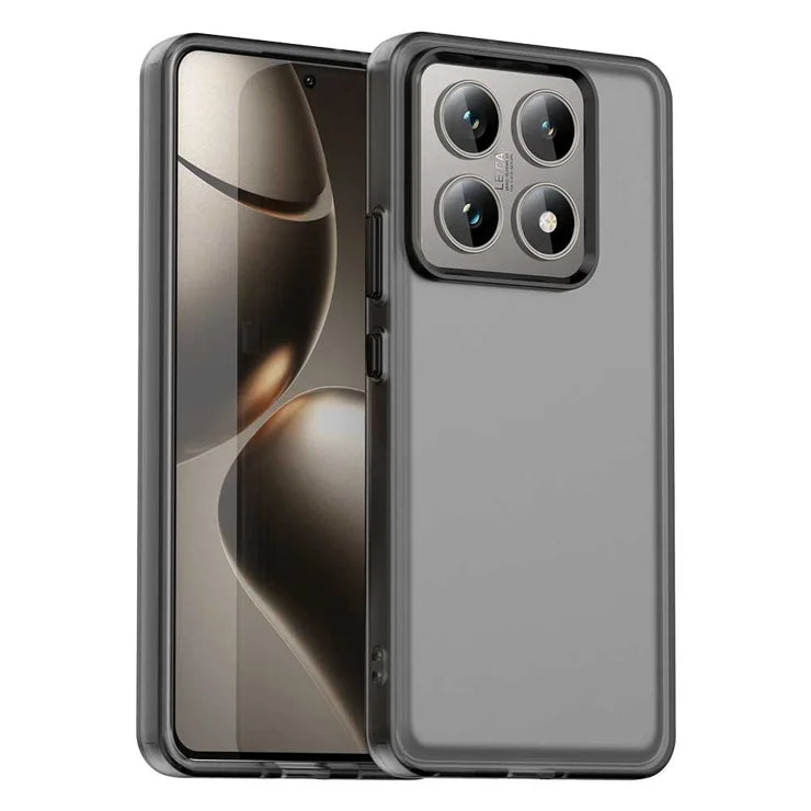 Xiaomi 14T Pro Case PC+TPU+PET Matte Anti-Drop Phone Back Cover - Black