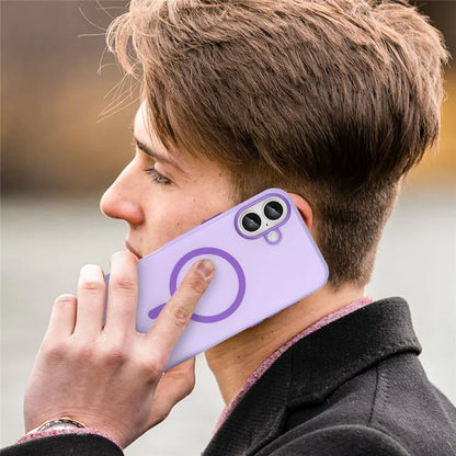 iPhone 16 Plus Case Compatible with MagSafe TPU + PC Slim Matte Translucent Phone Cover - Dark Purple