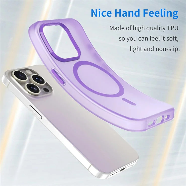 iPhone 16 Pro Max Case Compatible with MagSafe TPU + PC Slim Matte Translucent Phone Cover - Dark Purple