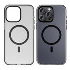 iPhone 15 Pro Max Translucent Case Magnetic Phone Cover Compatible with MagSafe - Black