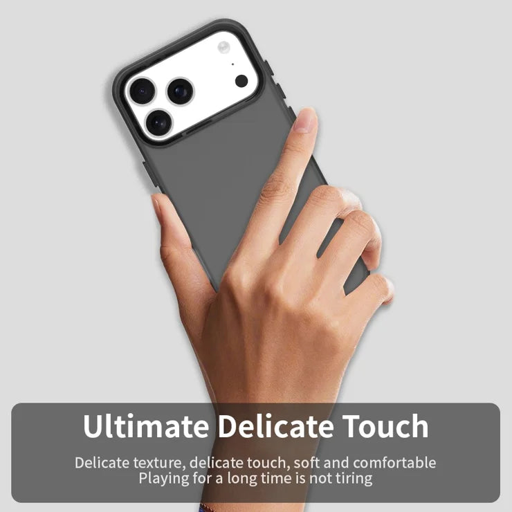 iPhone 17 Pro Max Case PC + TPU + PET Matte Anti-Drop Phone Back Cover - Black