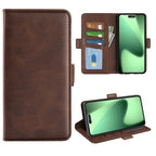For iPhone 17 Pro Case Calf Texture Leather Wallet Phone Cover - Brown