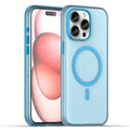 iPhone 15 Pro Case Translucent Matte Back Slim Phone Cover - Blue