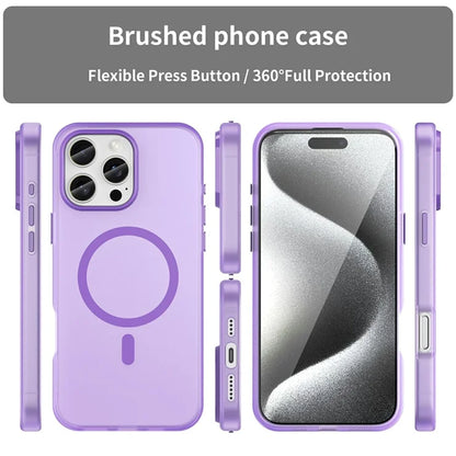 iPhone 16 Pro Max Case Compatible with MagSafe TPU + PC Slim Matte Translucent Phone Cover - Dark Purple