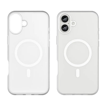 iPhone 16 Plus Case Compatible with MagSafe TPU + PC Slim Matte Translucent Phone Cover - White