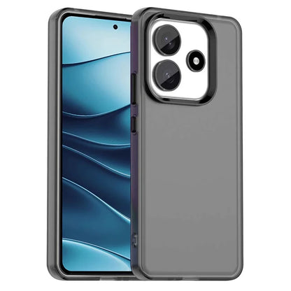 Xiaomi Redmi Note 14 5G Case PC+TPU+PET Matte Anti-Drop Phone Back Cover - Black