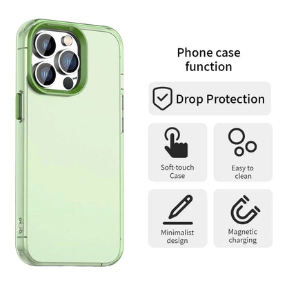 iPhone 13 Pro Max Case PC+TPU+PET Matte Anti-Drop Phone Back Cover - Green